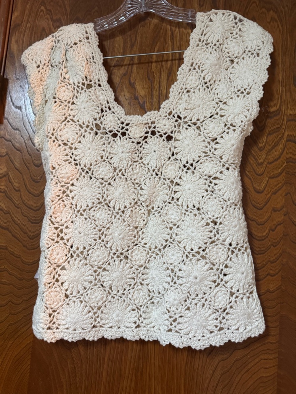Free People Cream Crochet Floral Lace Tank